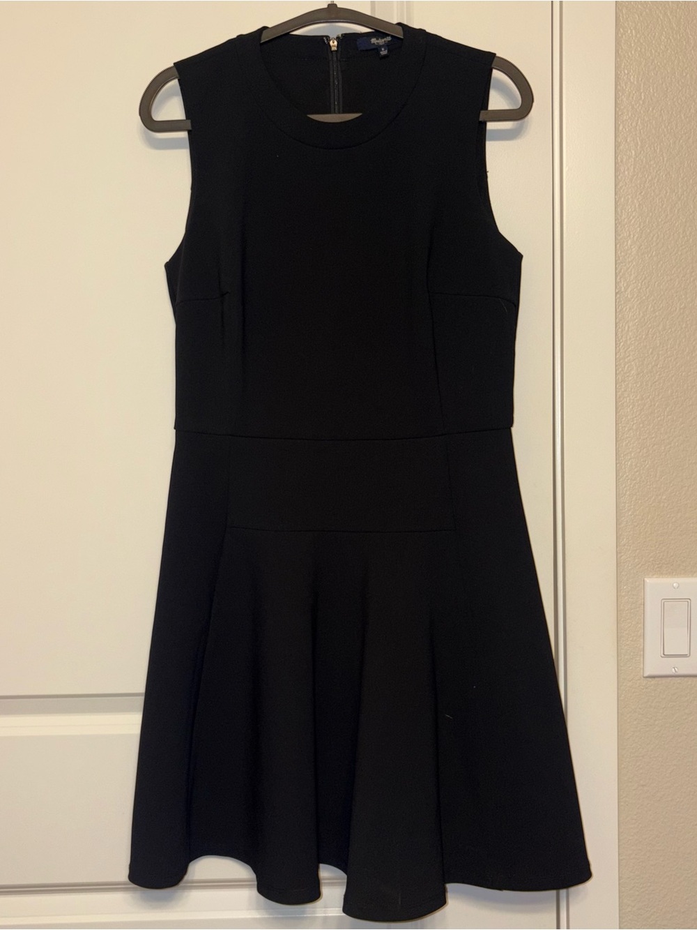 Madewell The Anywhere Fit-and-Flare Black Hole Dress